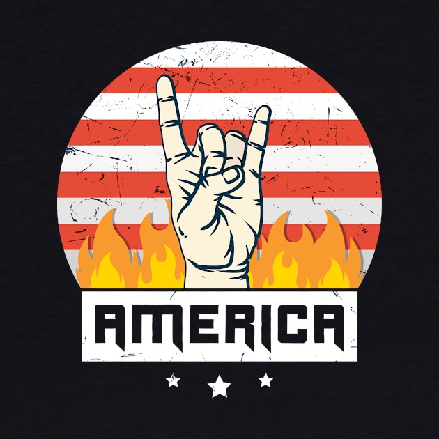 America 4th of July Shirt Rock & Roll by Craftee Designs